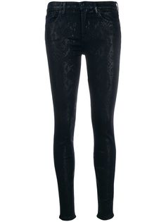 7 For All Mankind брюки скинни со змеиным принтом