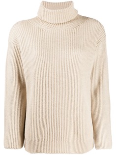 Red Valentino джемпер в рубчик с высоким воротником