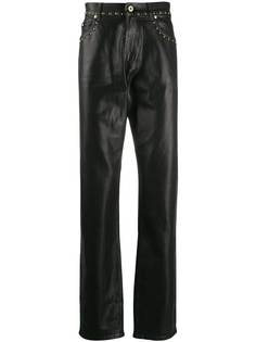 Versace Jeans Couture вощеные брюки прямого кроя