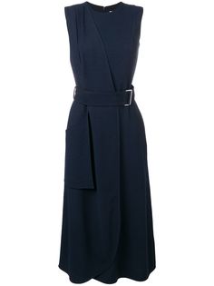 Victoria Beckham расклешенное платье без рукавов с поясом