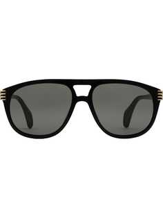 Gucci Eyewear солнцезащитные очки-авиаторы с отделкой Web