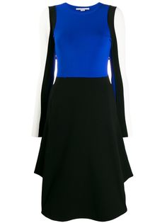 Stella McCartney платье в стиле колор-блок с длинными рукавами