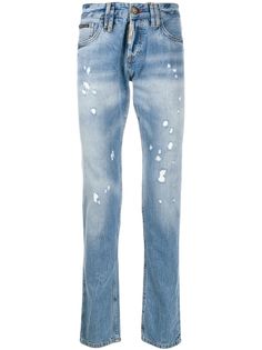 Philipp Plein джинсы прямого кроя с эффектом потертости