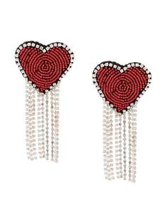Venessa Arizaga Love Heart clip-on earrings