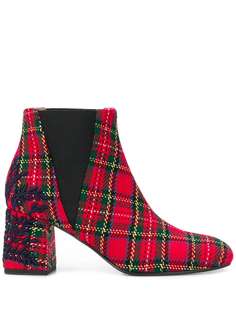 Pollini tartan ankle boots