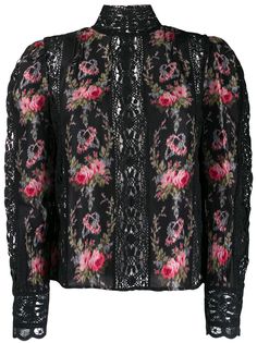 Love Shack Fancy Jacque flower embroidery top