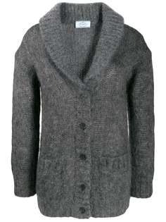 Prada V-neck chunky knit cardigan