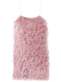 Laneus feathered mini dress