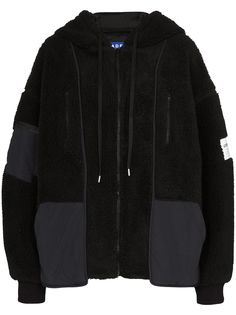 Ader Error oversized faux shearling hooded jacket
