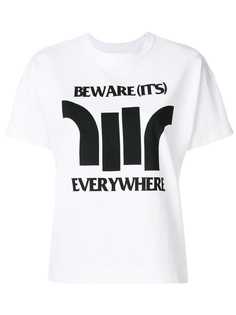 Sacai футболка с принтом Beware Everywhere
