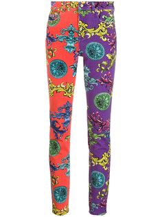 Versace Jeans Couture baroque print skinny jeans