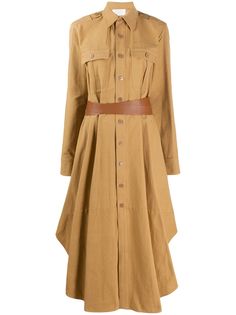 Stella McCartney расклешенное платье-рубашка с поясом
