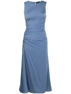 Theory sleeveless ruched flared dress