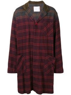 Sacai checked single breasted coat
