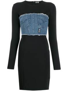 Versace Jeans Couture облегающее платье со вставкой из денима