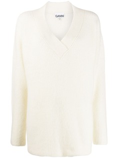 Ganni slouchy V-neck jumper