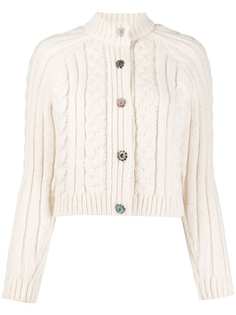 Ganni crystal-embellished buttons cardigan