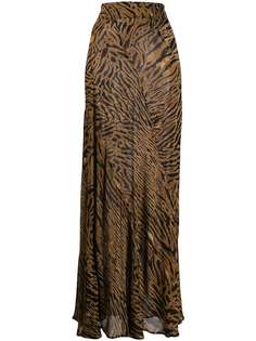 Ganni animal print long skirt