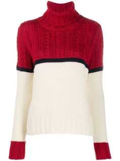 Zanone colour block cable knit jumper
