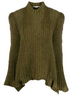 Stella McCartney rib-knit structured-shoulder sweater