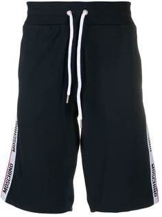 Moschino logo stripe track shorts