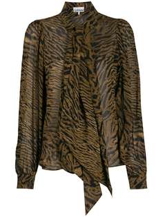 Ganni animal print blouse