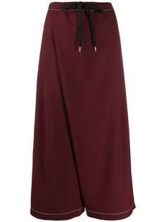 Marni contrast stitching wrap loose trousers
