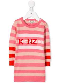 Kenzo Kids velvet logo knitted dress