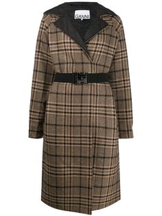 Ganni belted reversible coat