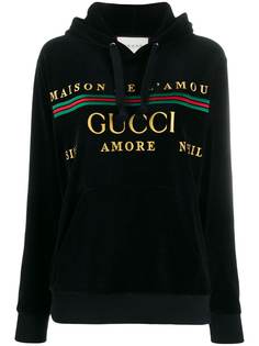 Gucci embroidered logo hoodie