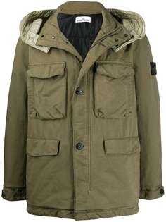 Stone Island hooded logo patch jacket
