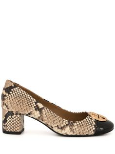 Tory Burch Chelsea 50mm snake-effect pumps