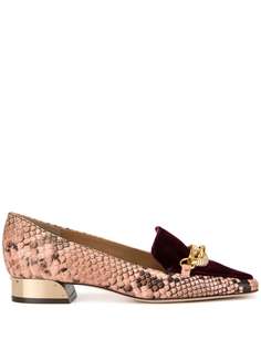 Tory Burch Jessa 25mm snake-effect loafers