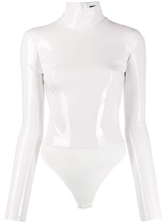 Elisabetta Franchi wet-look turtleneck top