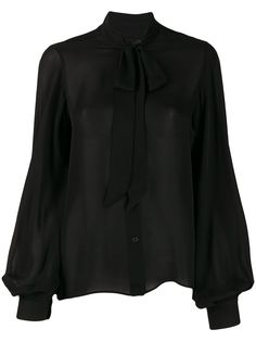 Nili Lotan pussy-bow loose-fit blouse