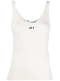 Off-White logo print sleeveless top