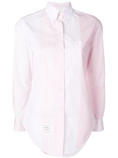 Thom Browne поплиновое платье-рубашка в полоску