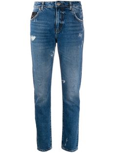 John Richmond distressed straight leg jeans