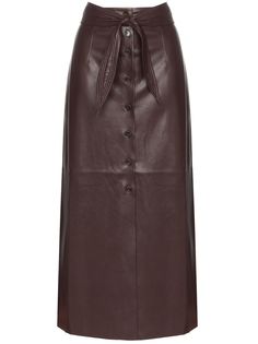 Nanushka belted buttoned midi skirt
