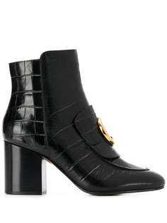 Chloé crocodile effect 80mm ankle boots