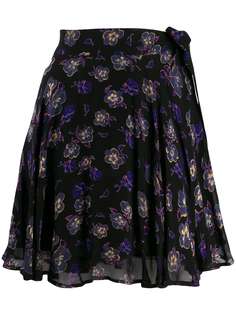 Ganni floral wrap mini skirt