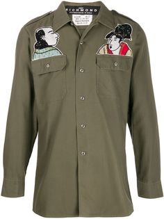 John Richmond patch detail shirt jacket
