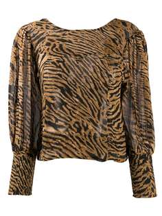 Ganni tiger print blouse