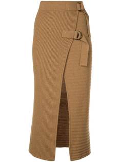 Jonathan Simkhai ribbed knit buckle strap skirt