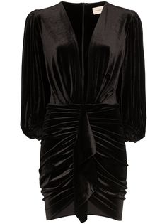 Alexandre Vauthier платье мини с глубоким вырезом и сборками
