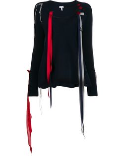 Loewe ribbon detail v-neck jumper