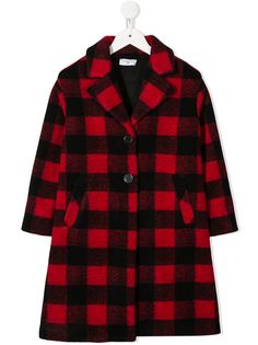 Monnalisa checked single breasted coat