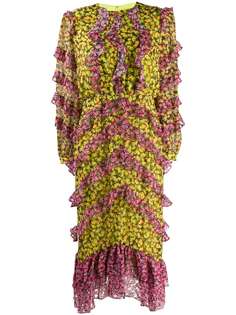 Saloni Fantasy floral-print dress
