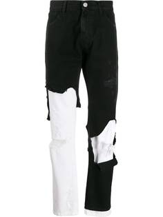 Raf Simons distressed layered jeans
