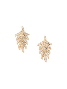 Apm Monaco crystal leaf stud earrings